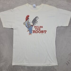 Vintage Earth Sun Moon Shirt Mens Large Rule Rooster Overalls Farm Country‎